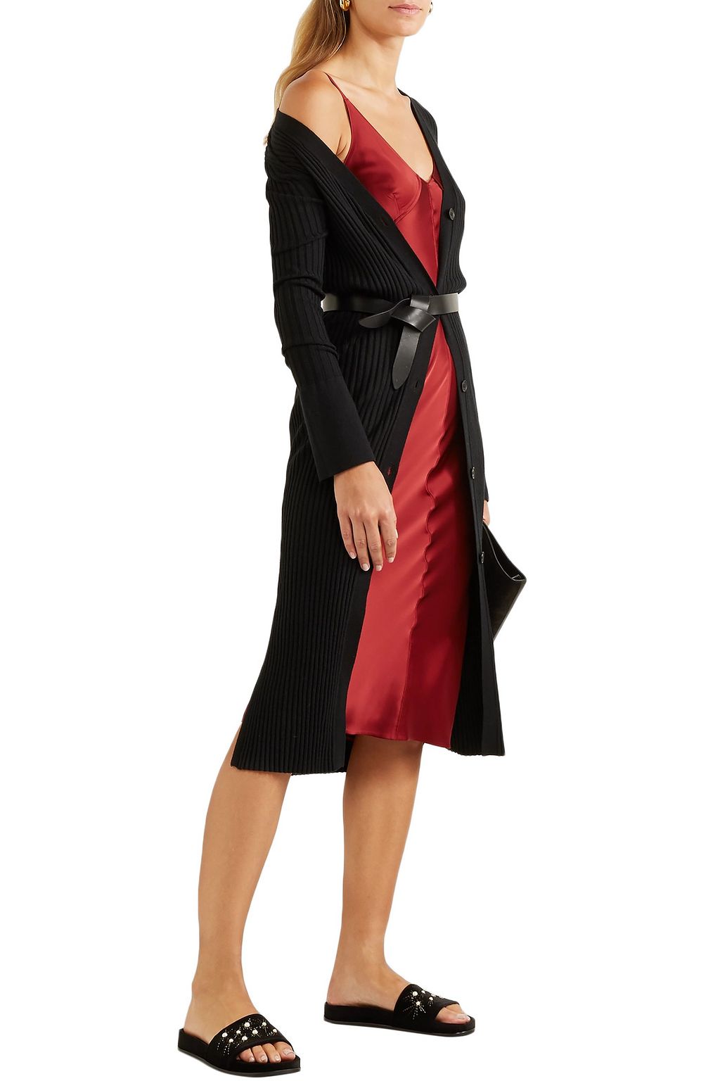 AQUAZZURA Faux pearl-embellished velvet slides