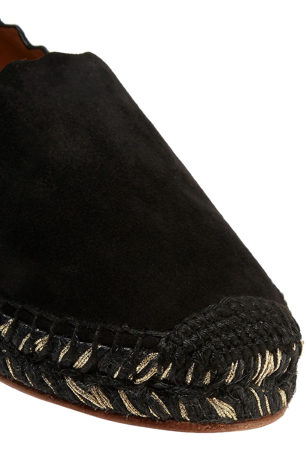 CHLOÉ Scalloped suede espadrilles