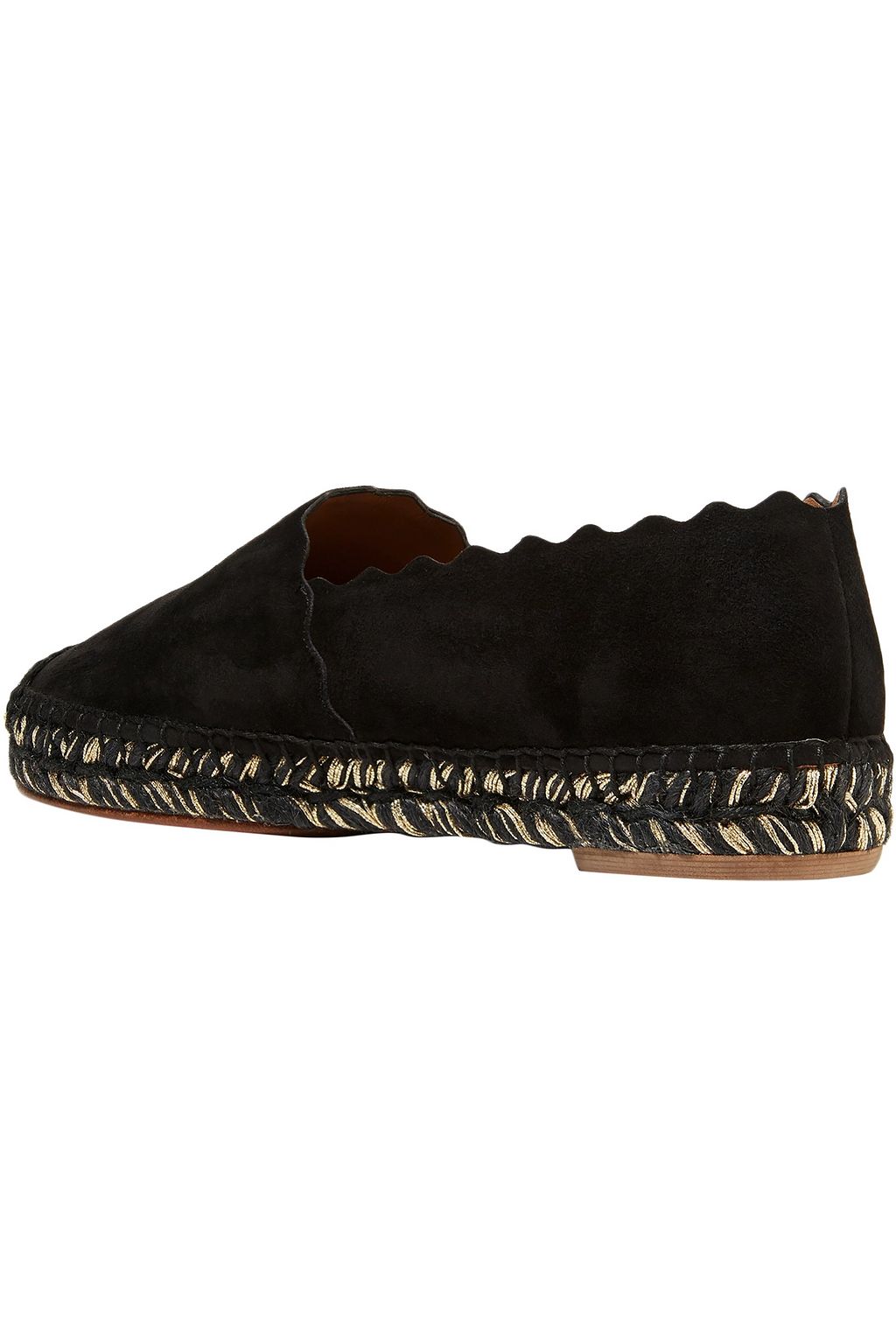 CHLOÉ Scalloped suede espadrilles