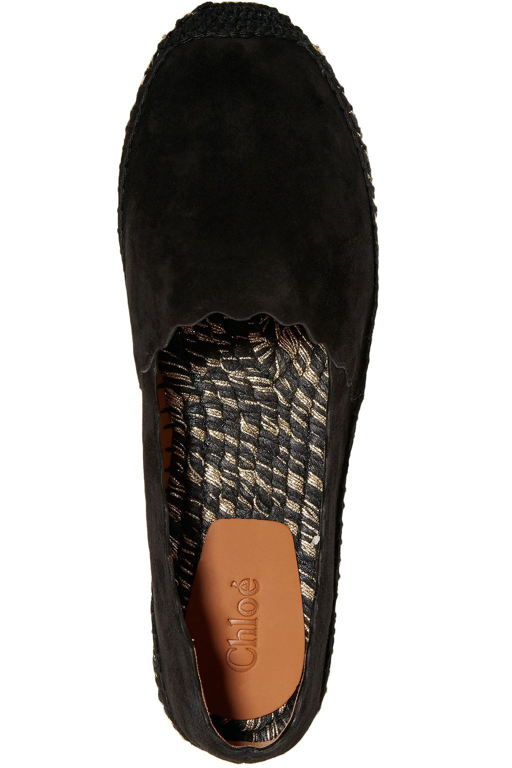 CHLOÉ Scalloped suede espadrilles