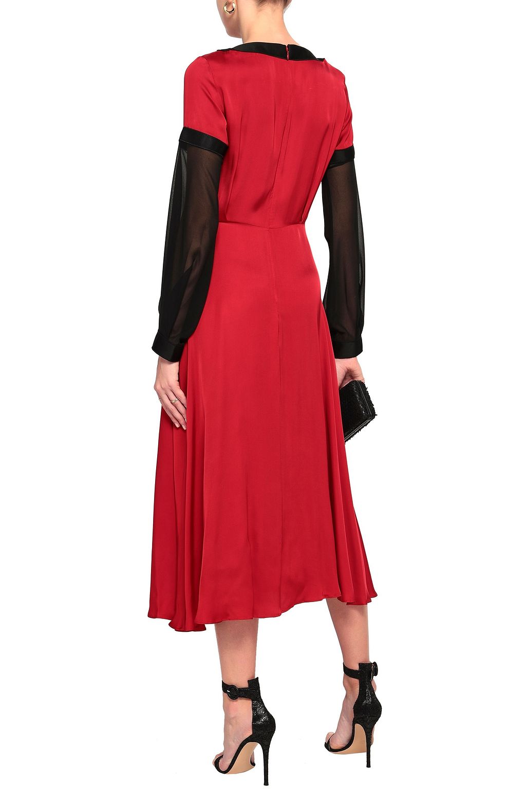 AMANDA WAKELEY Two-tone chiffon and satin gown