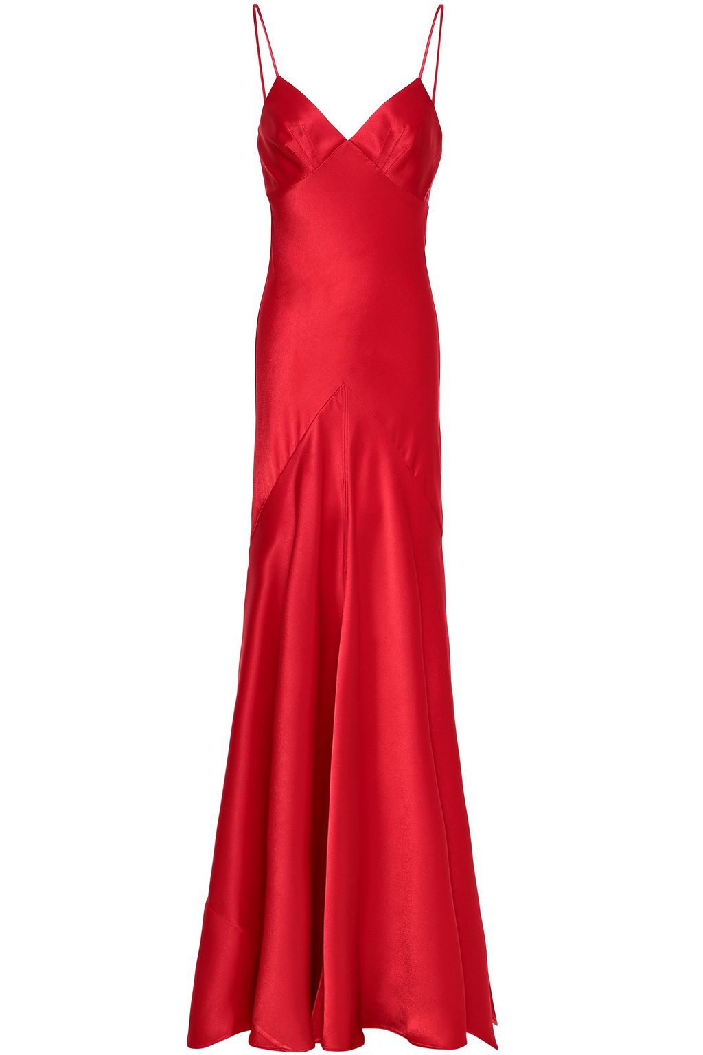 red satin gown