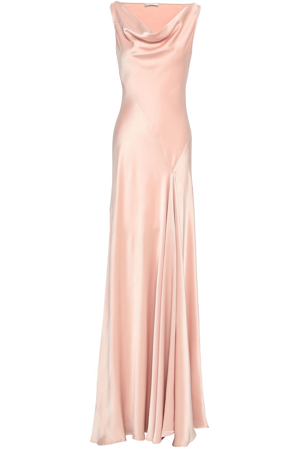 draped satin gown