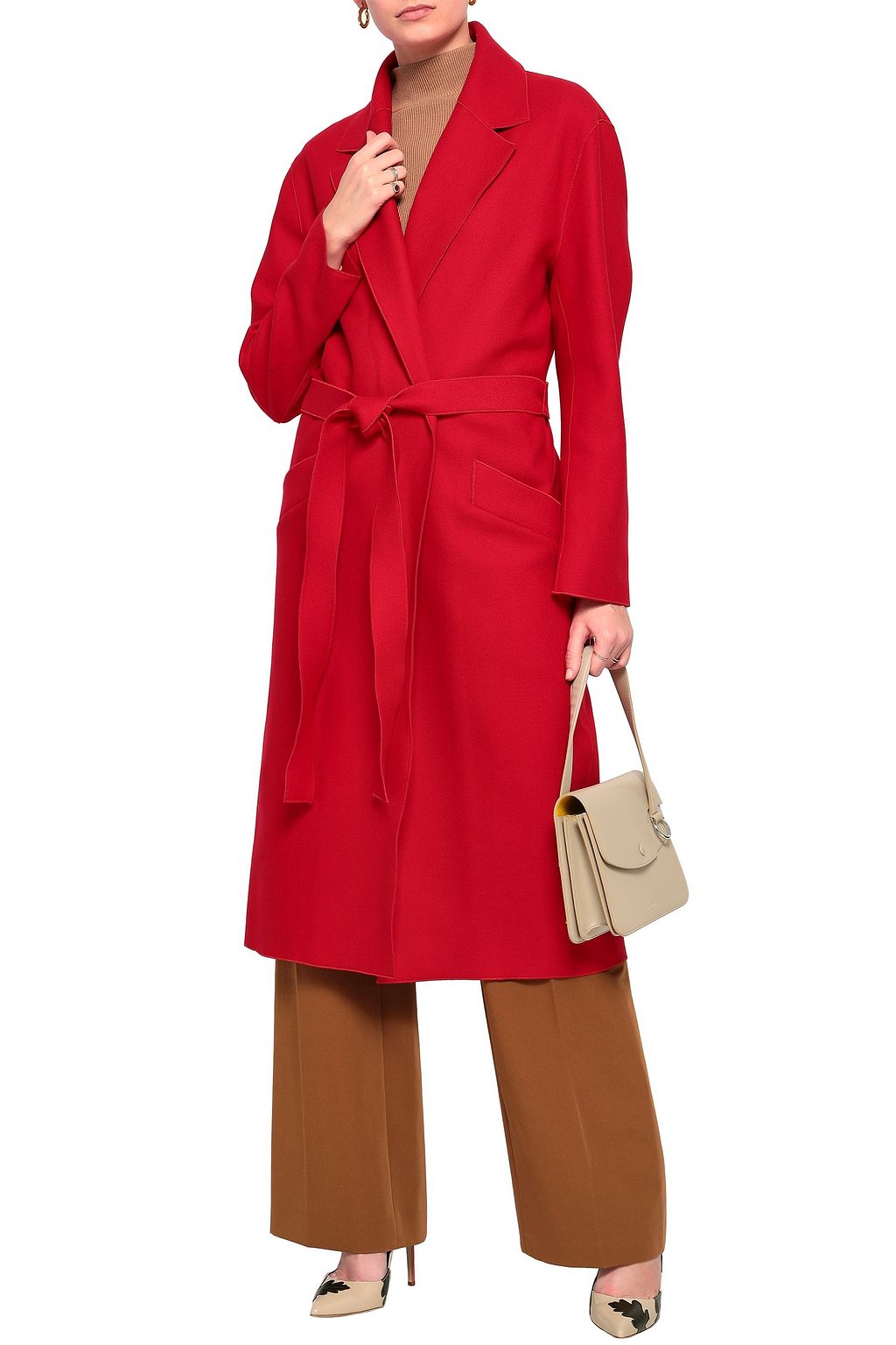 AMANDA WAKELEY Belted wool-blend felt coat