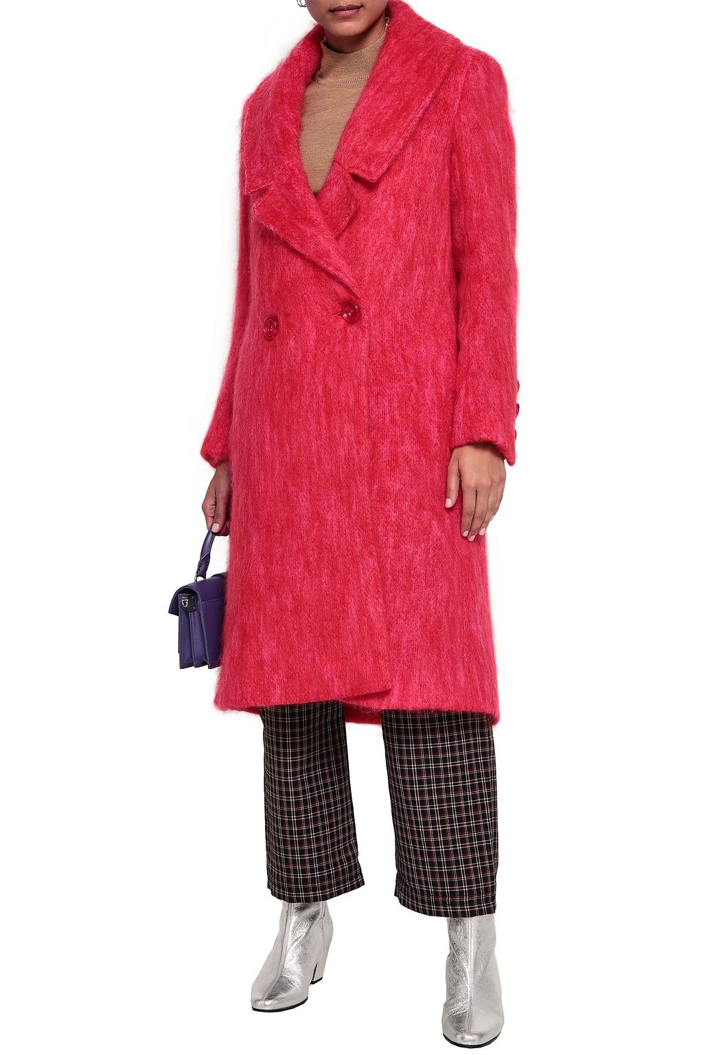 PAPER LONDON Rainbow mohair-blend coat