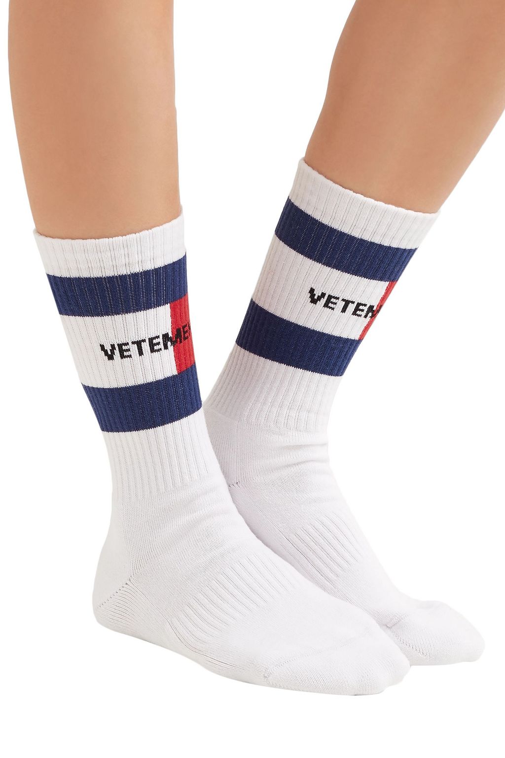 VETEMENTS X TOMMY HILFIGER Rib-trimmed cotton-blend socks