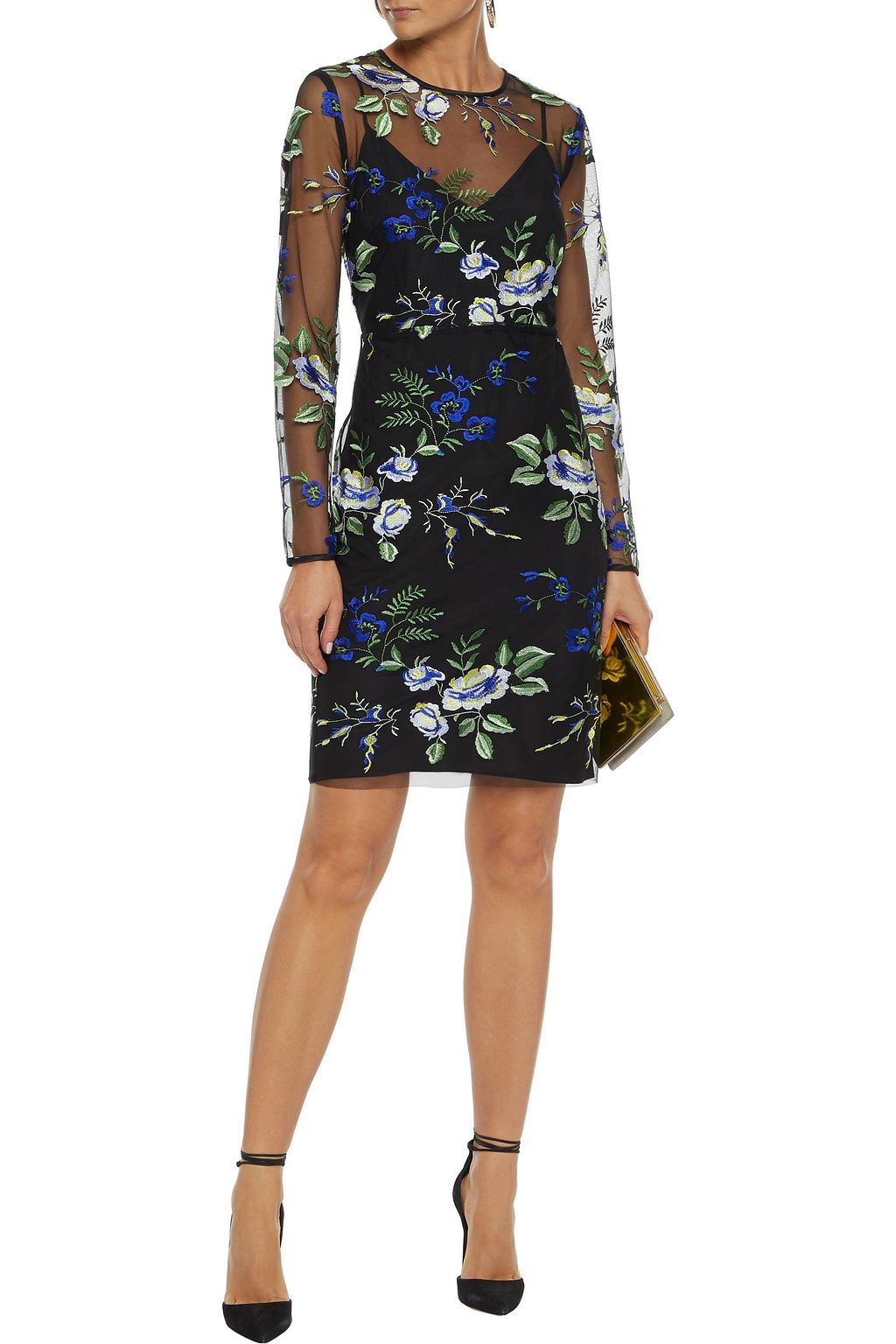 DIANE VON FURSTENBERG Embroidered tulle mini dress