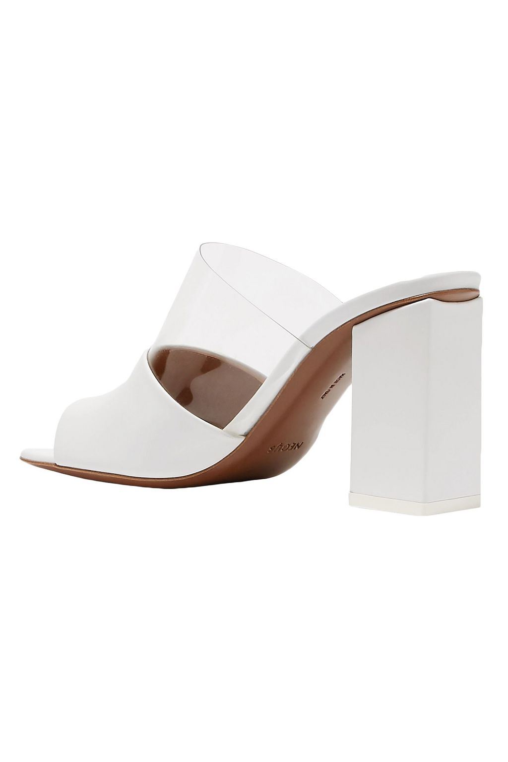 NEOUS Benzi leather and Perspex mules