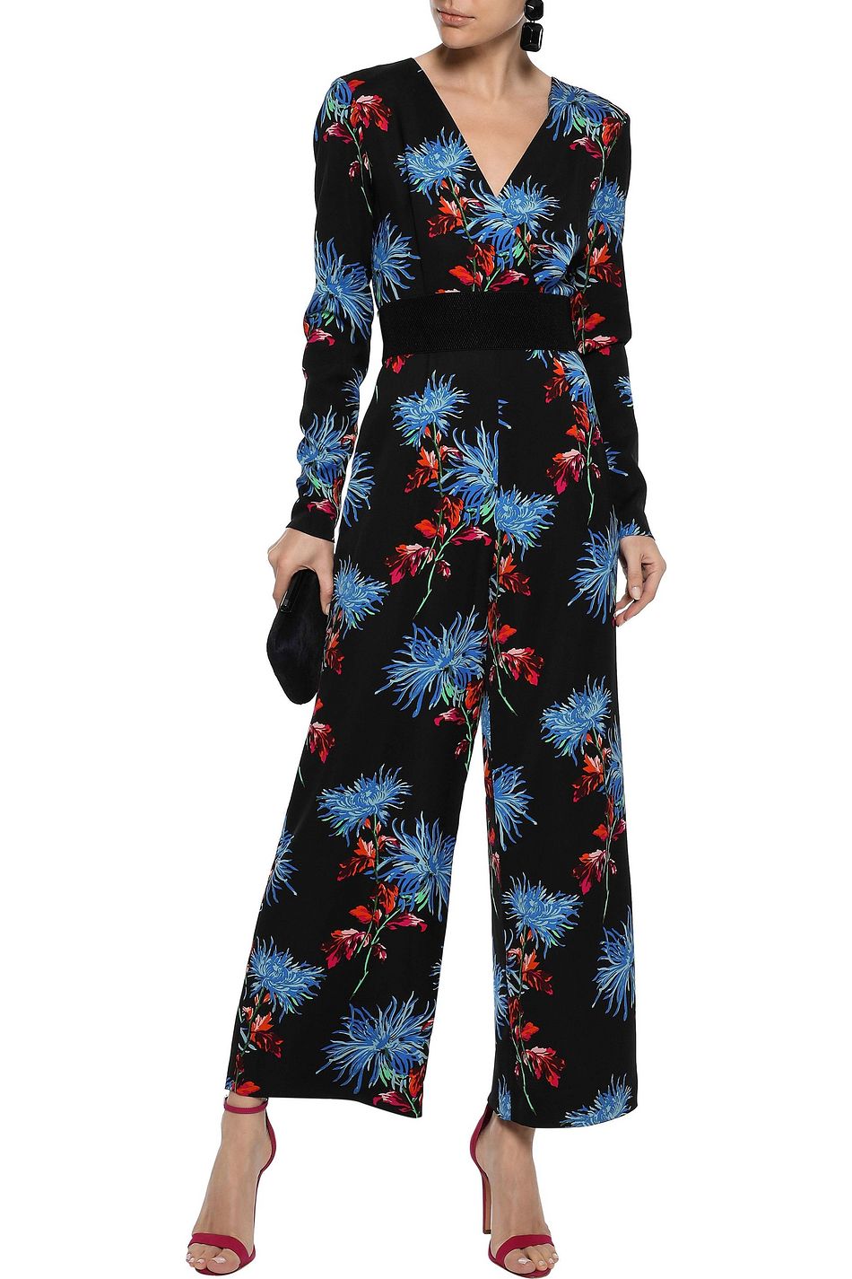 dvf floral jumpsuit