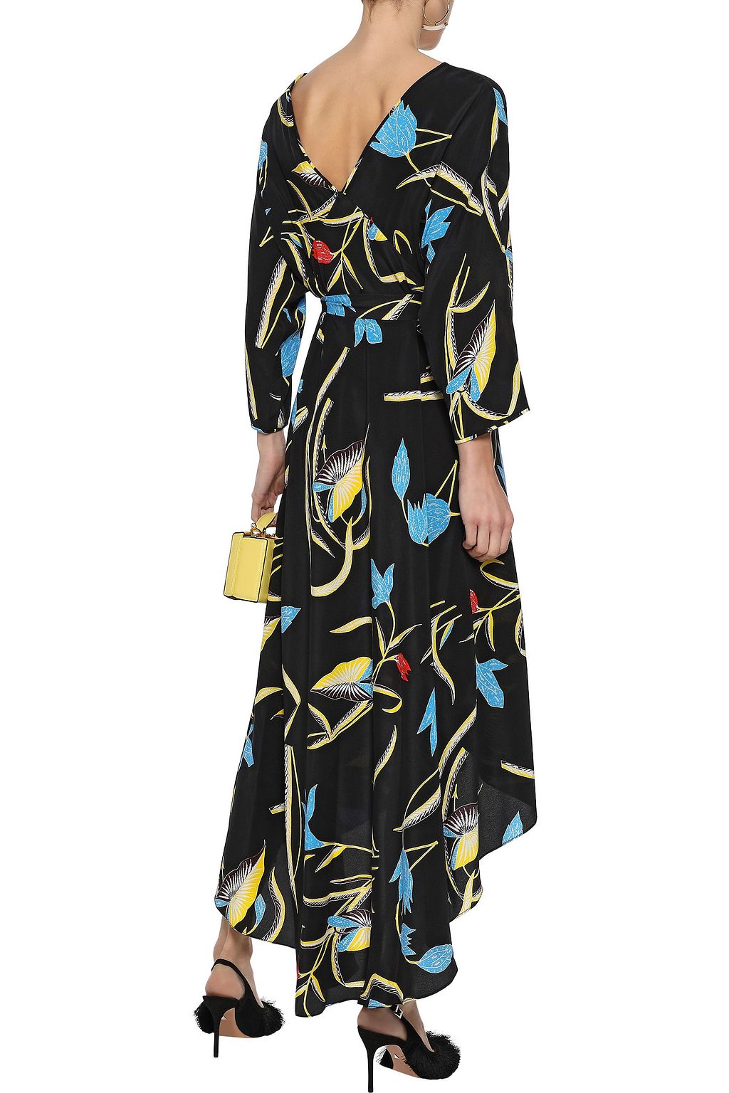 DIANE VON FURSTENBERG Eloise asymmetric floral-print silk midi wrap dress