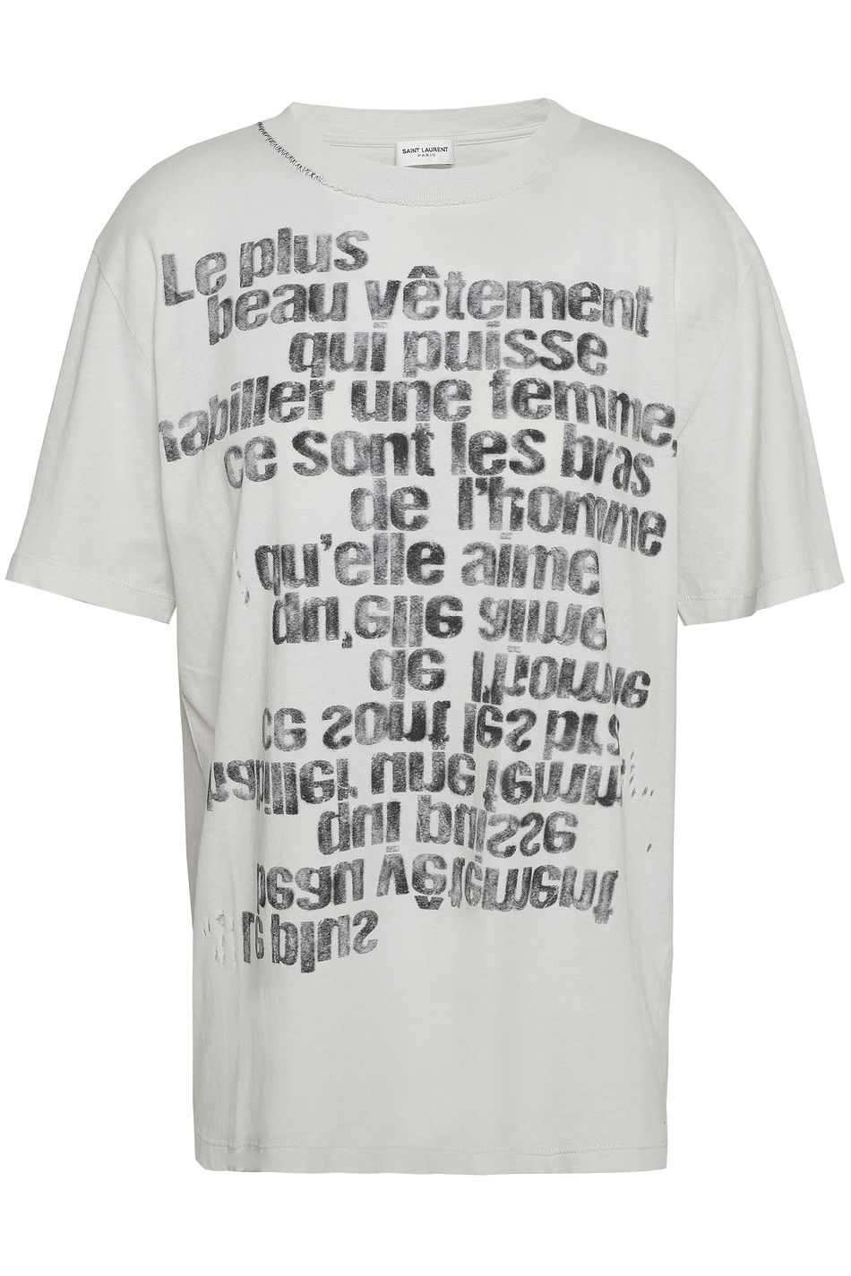 saint laurent distressed t shirt