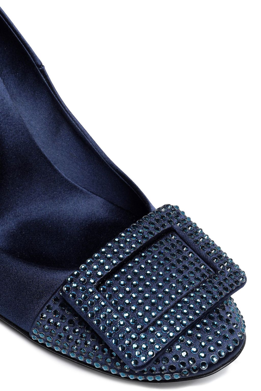 ROGER VIVIER Crystal-embellished satin pumps