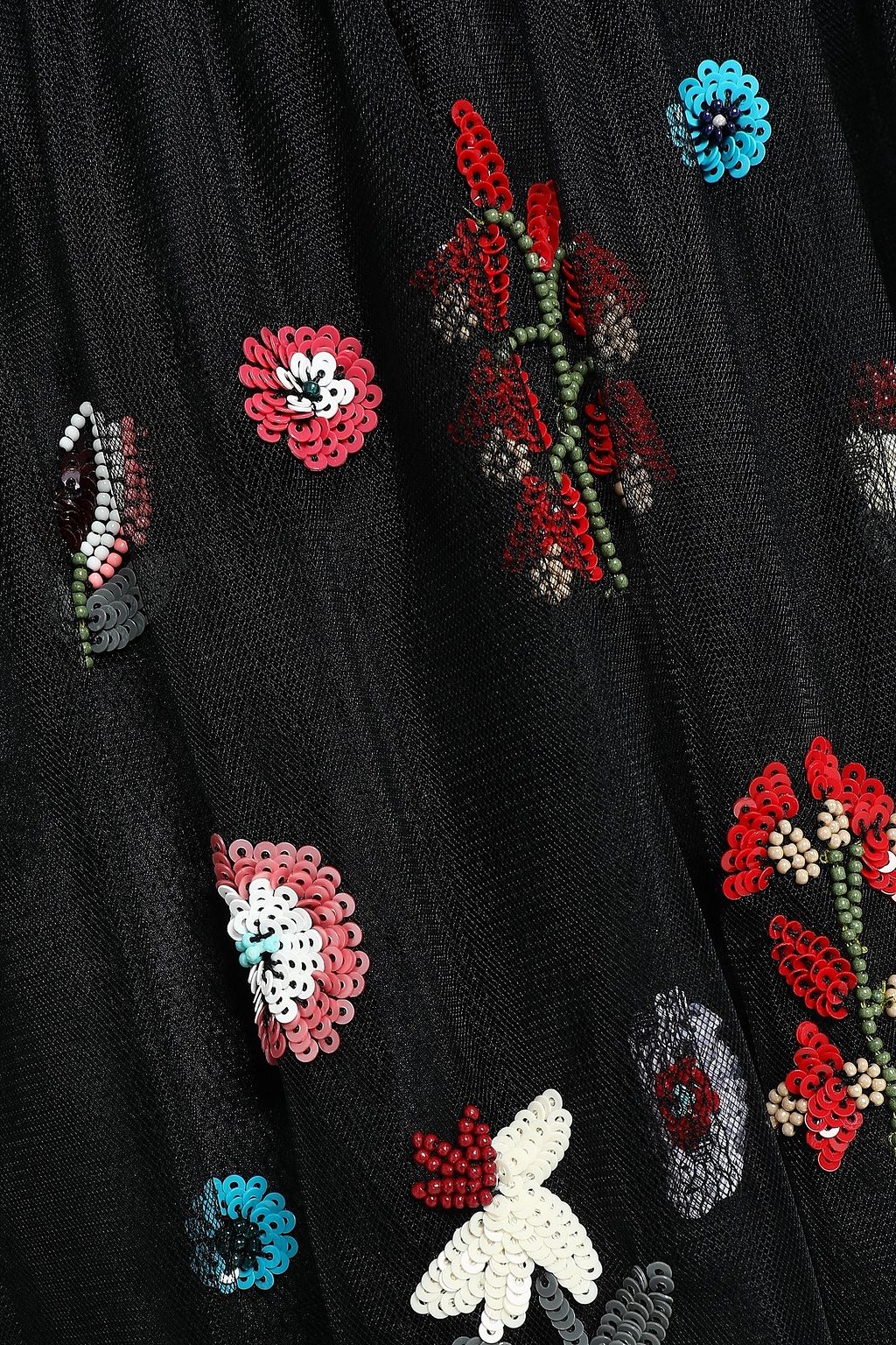 REDVALENTINO فستان قصير من قماش بوان ديسبري مزمخرف مع عقدة أمامية عند الرقبة