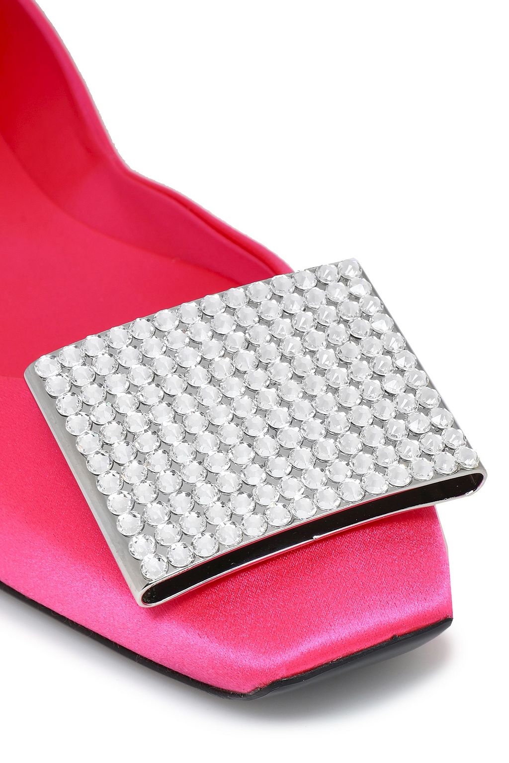 ROGER VIVIER Crystal-embellished satin ballet flats