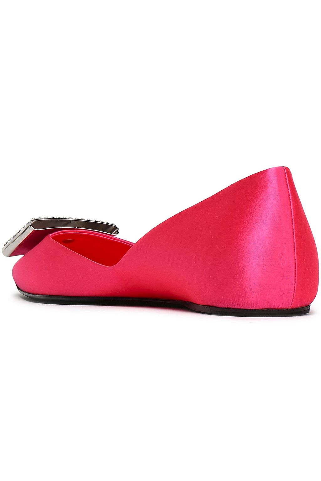 ROGER VIVIER Crystal-embellished satin ballet flats