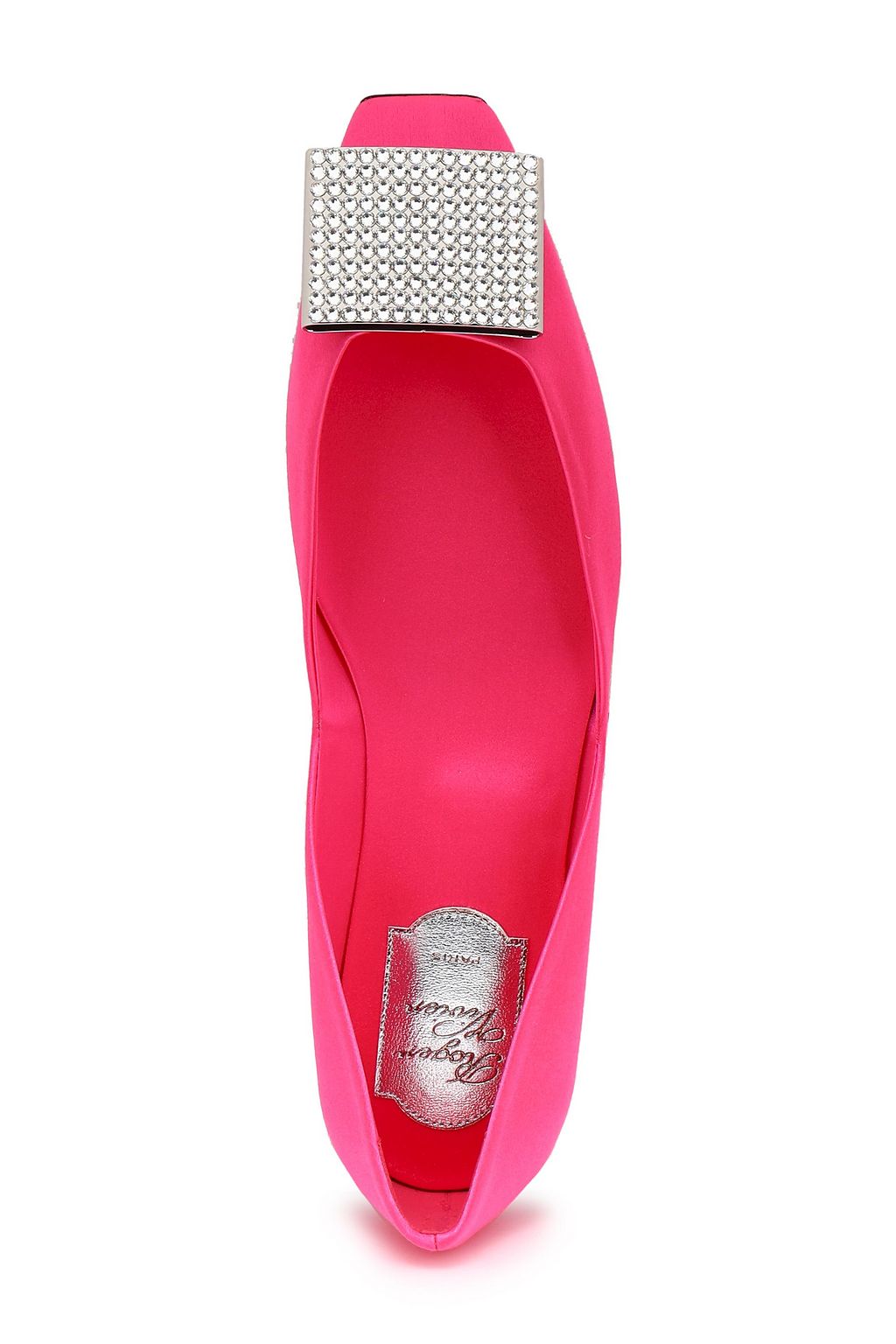 ROGER VIVIER Crystal-embellished satin ballet flats
