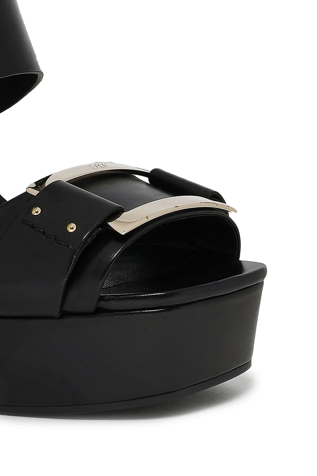 ROGER VIVIER Buckle-embellished leather platform sandals