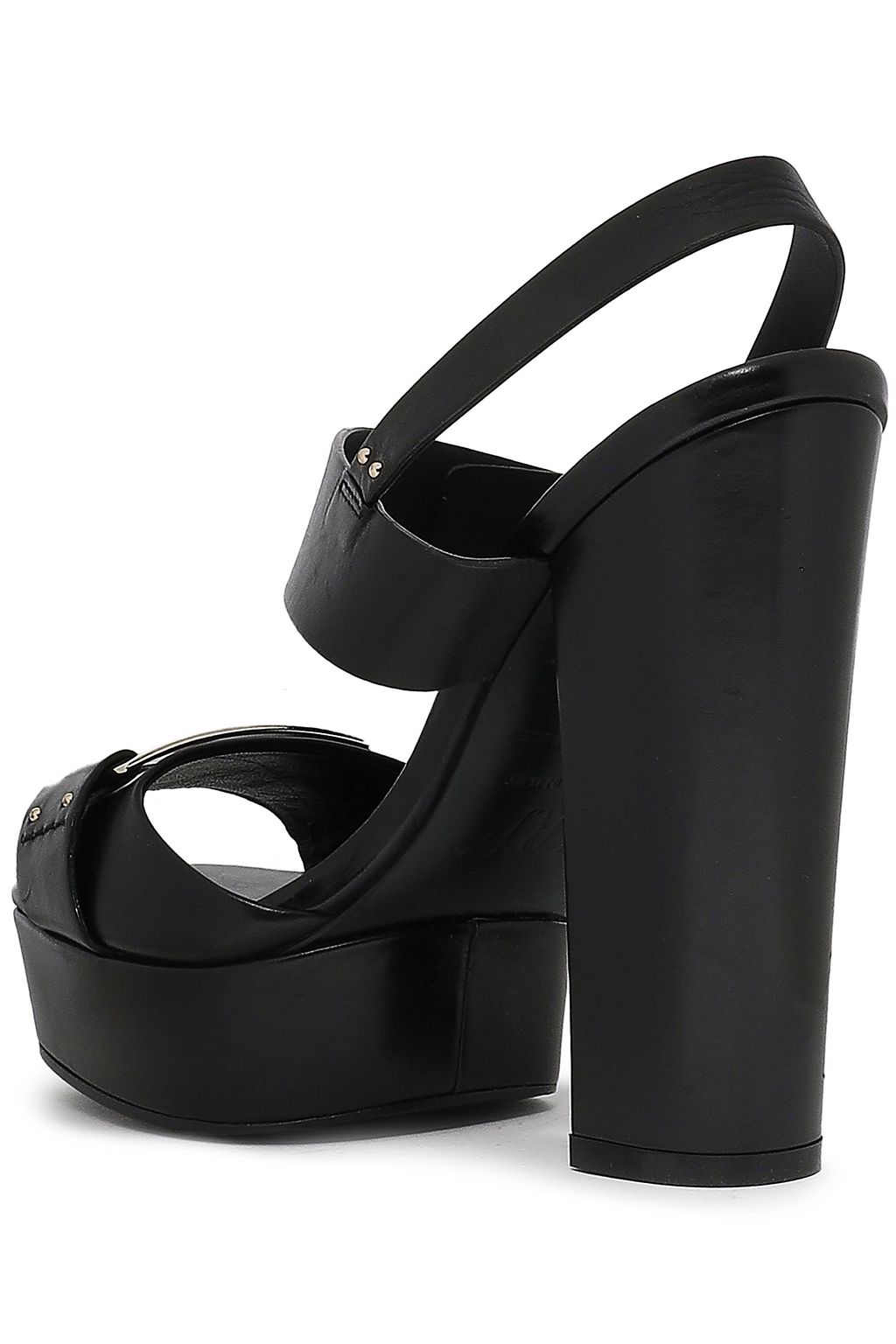 ROGER VIVIER Buckle-embellished leather platform sandals