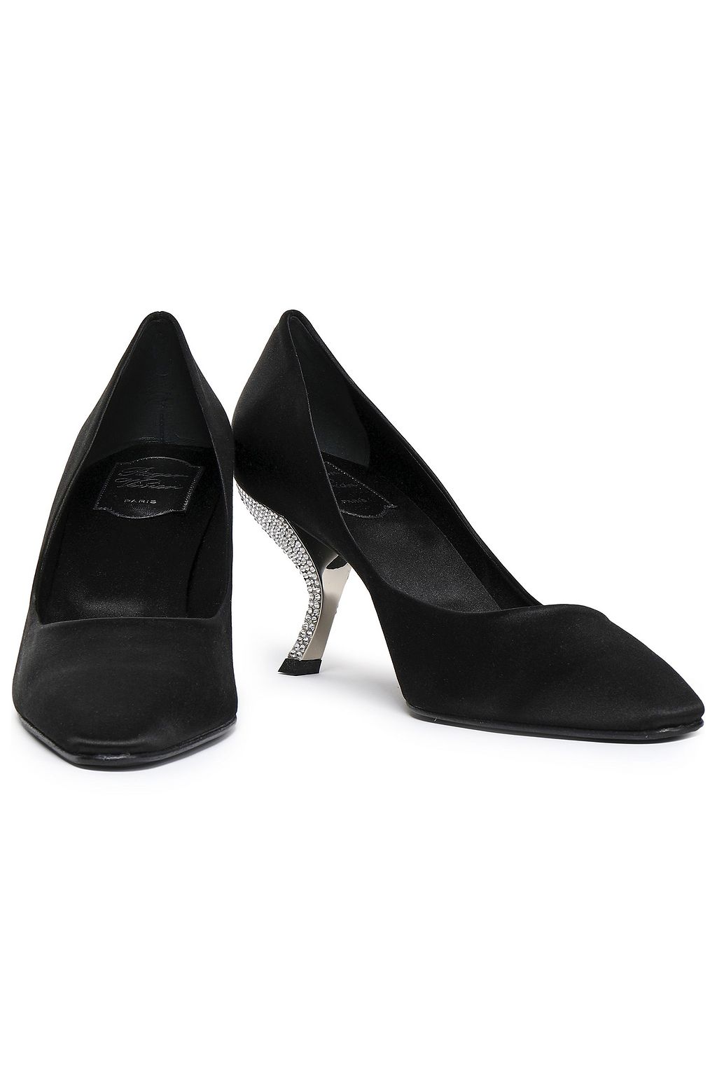 ROGER VIVIER Crystal-embellished satin pumps