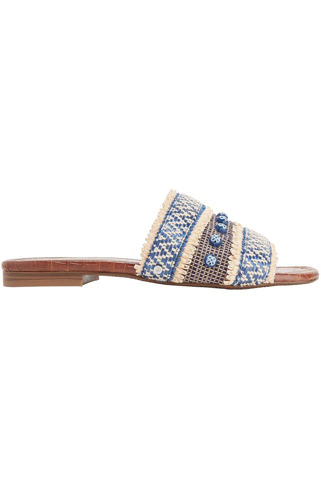 Sam edelman ribbed raffia slide sandals 2025