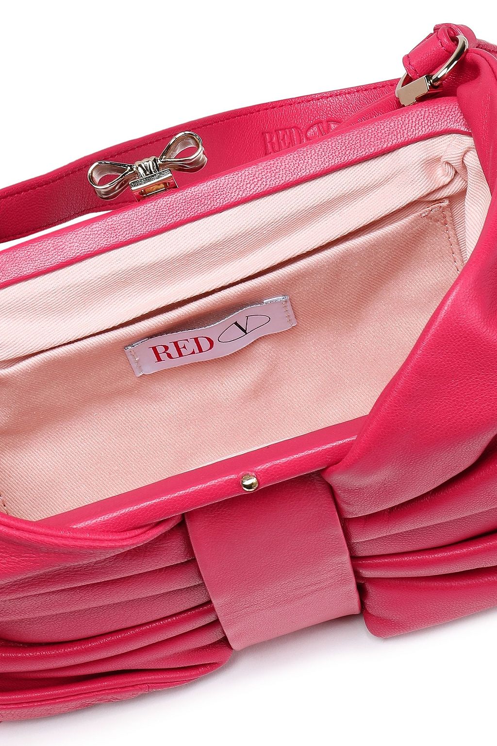 RED(V) Bow-detailed leather tote