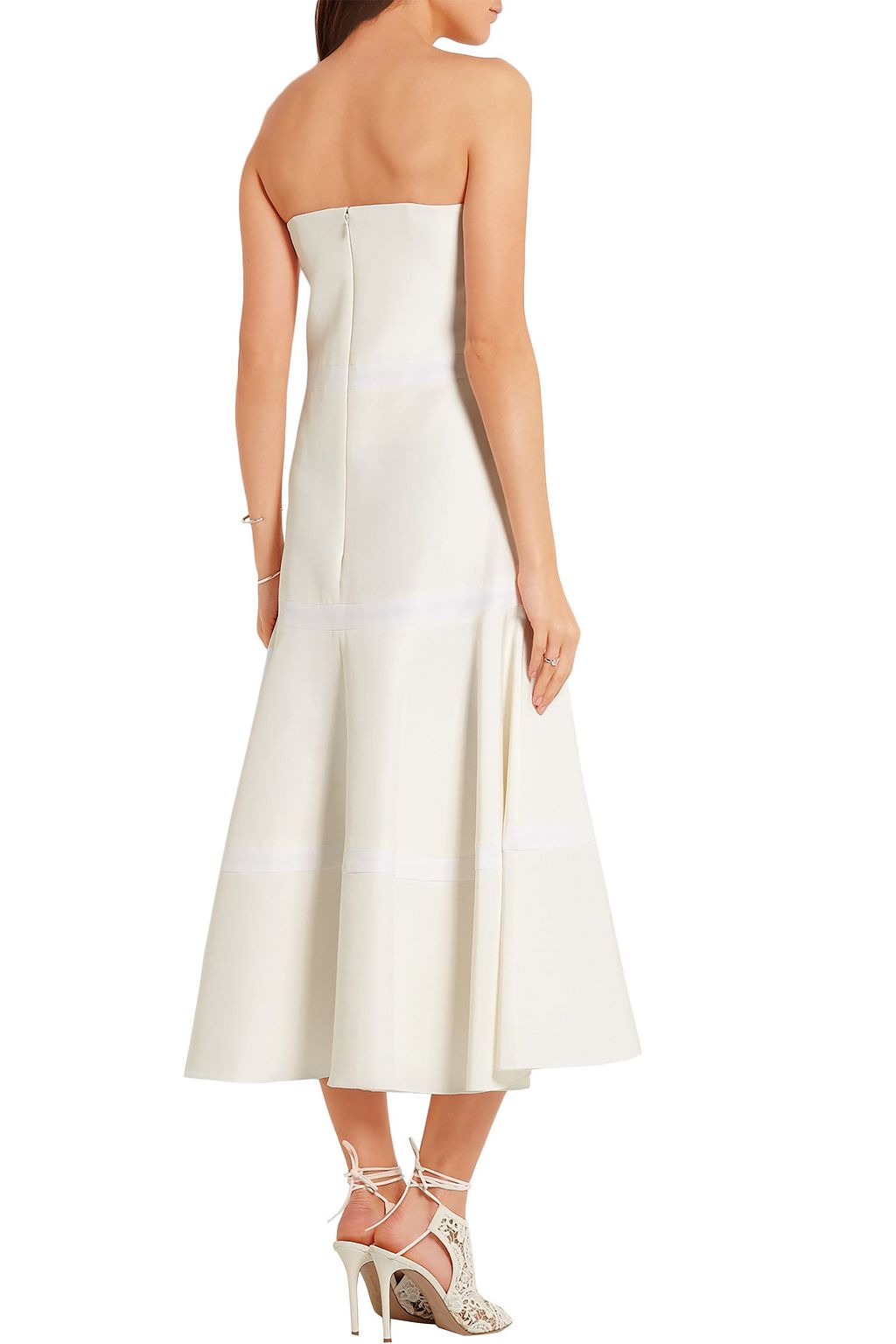 ROKSANDA Strapless cotton and silk-blend midi dress