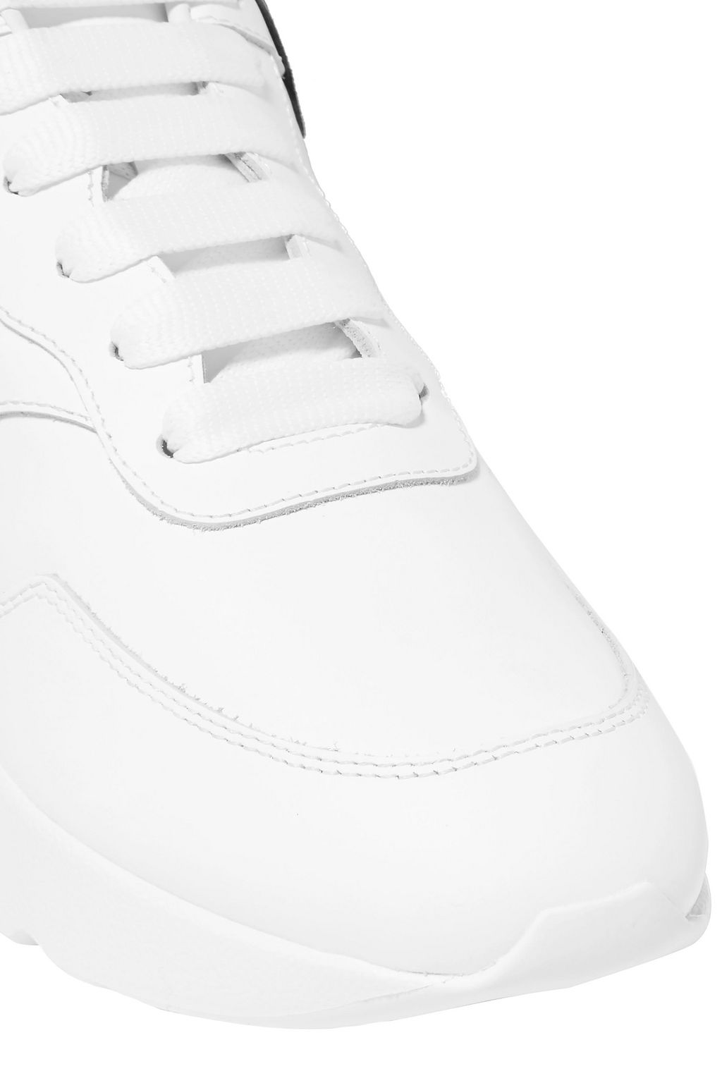 MCQUEEN Suede-trimmed leather sneakers