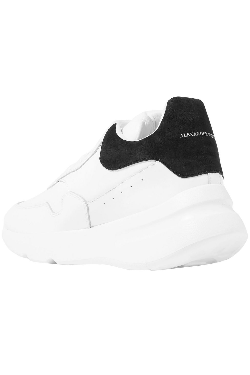 MCQUEEN Suede-trimmed leather sneakers