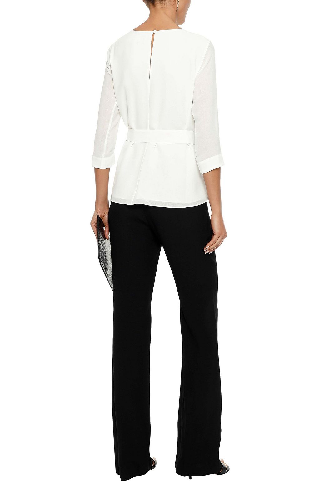 IRIS & INK Delilah belted crepe blouse