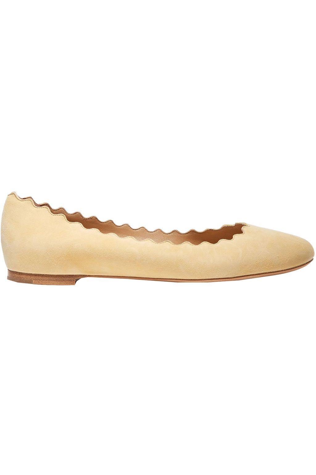 Lauren scalloped suede ballet flats 