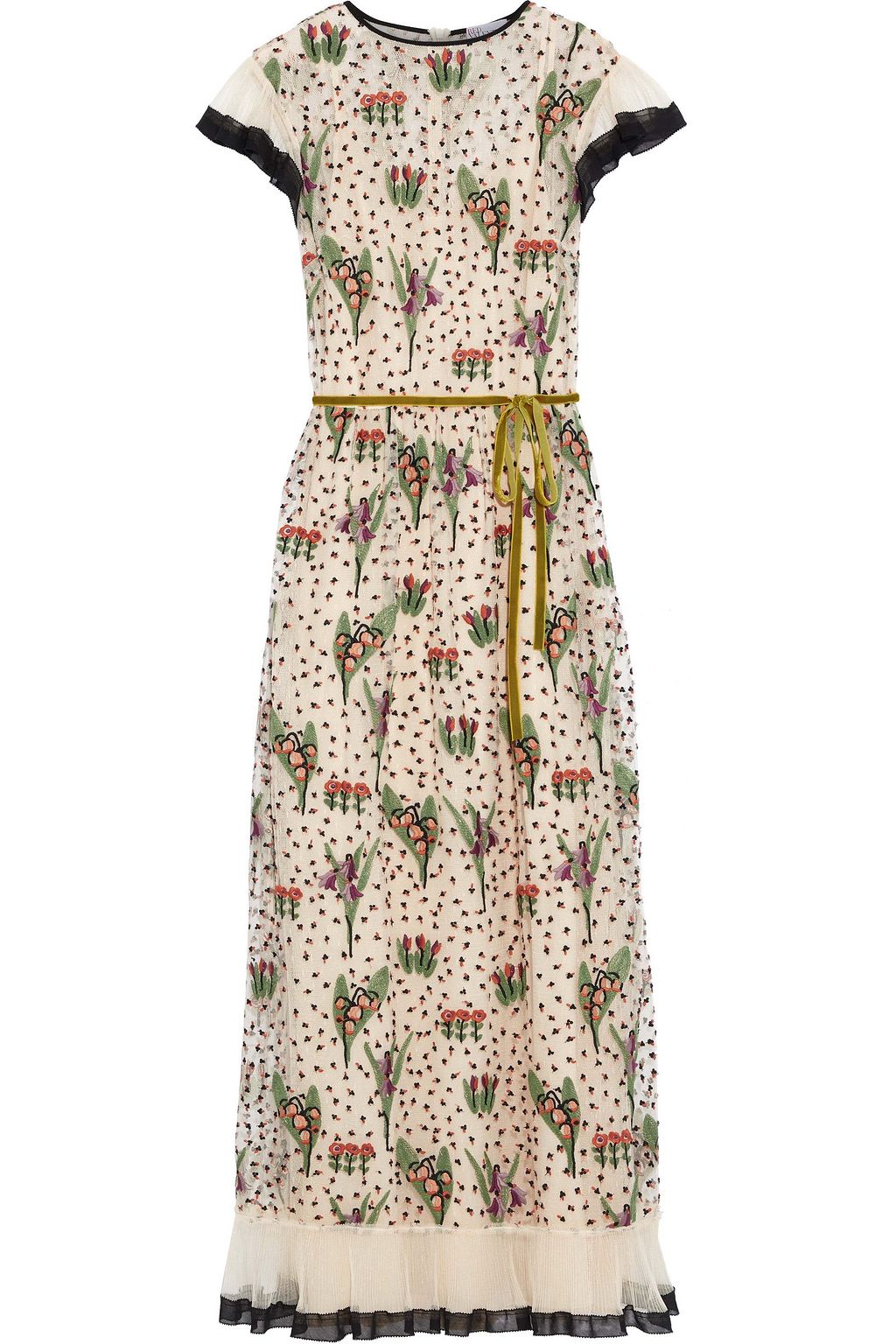 embroidered tulle maxi dress