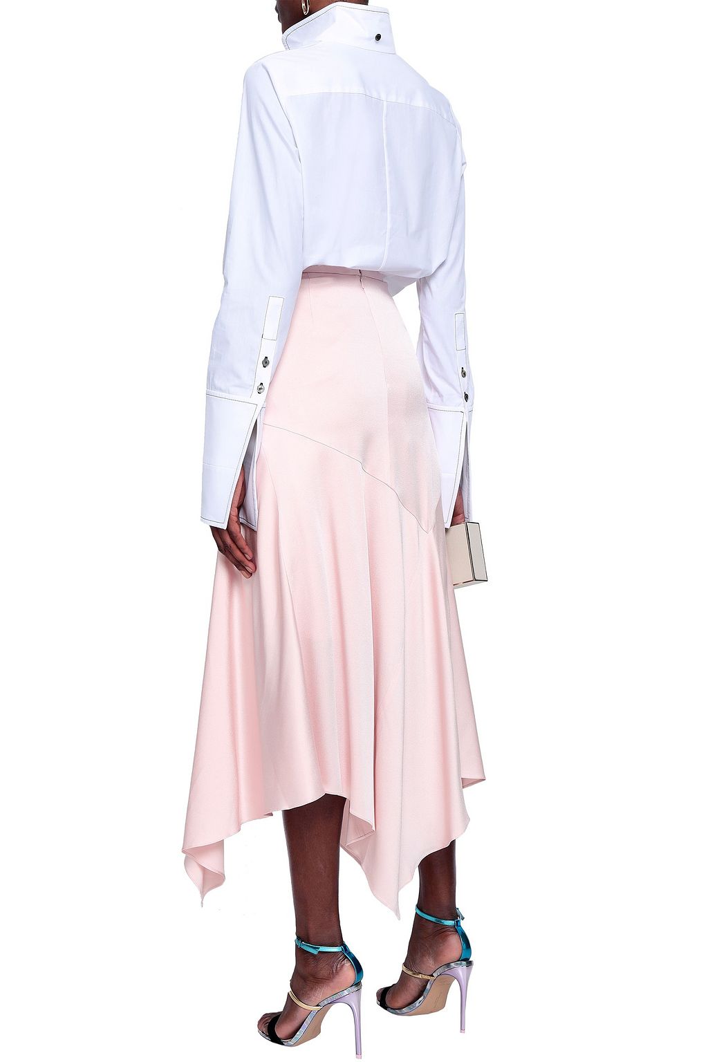PETER PILOTTO Ruched satin-crepe midi skirt