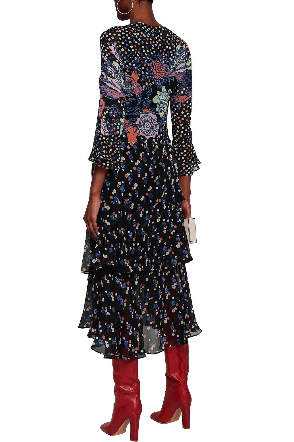PETER PILOTTO Printed silk-chiffon midi dress