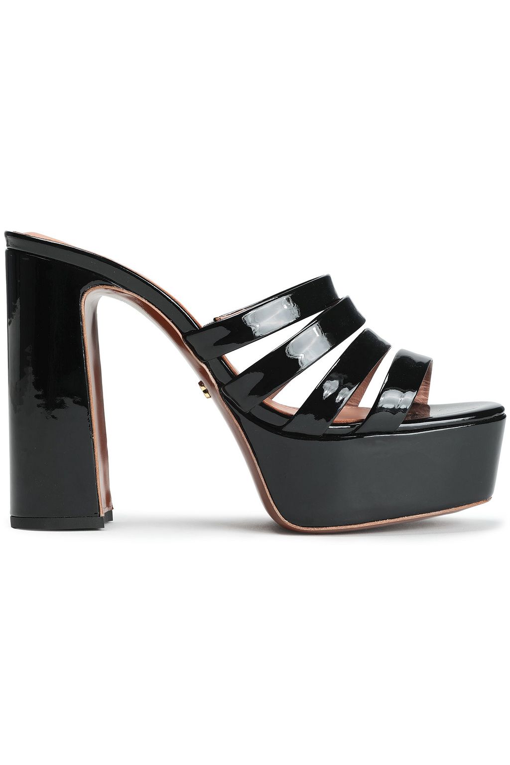 ALEXACHUNG Patent-leather platform mules