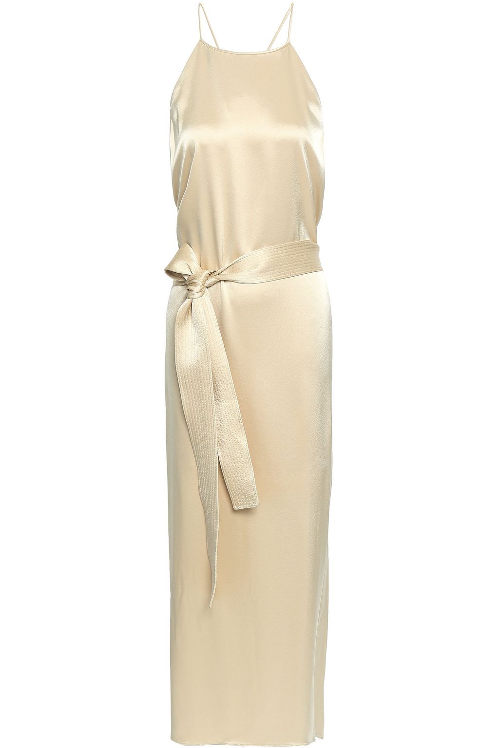 cream satin slip dress