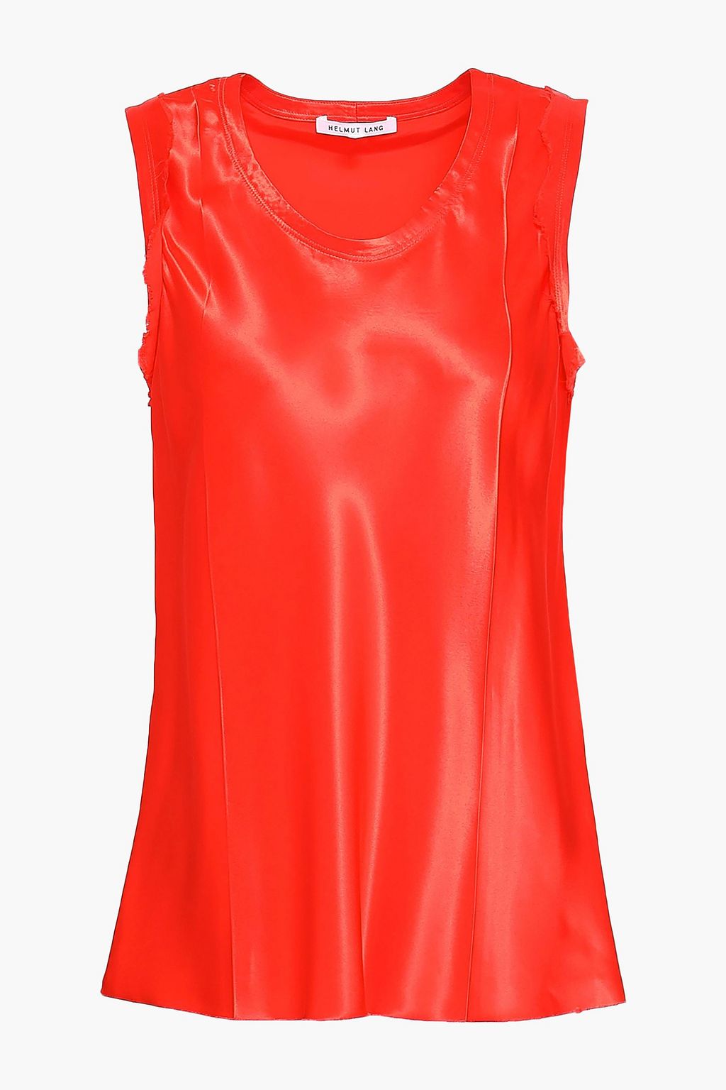 Papaya Frayed satin tank | Sale up to 
