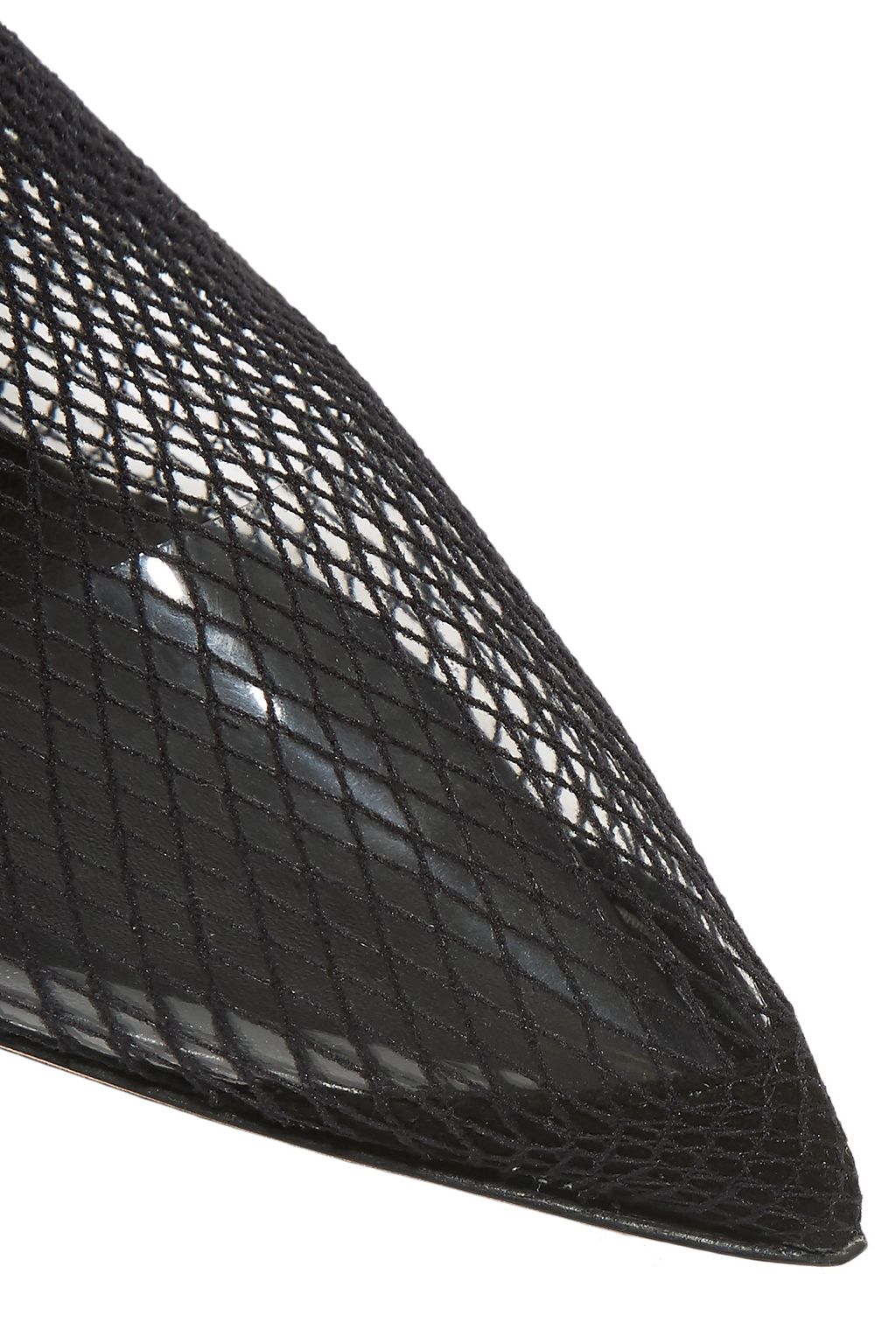 ALEXANDER WANG PVC-paneled stretch-mesh slingback pumps