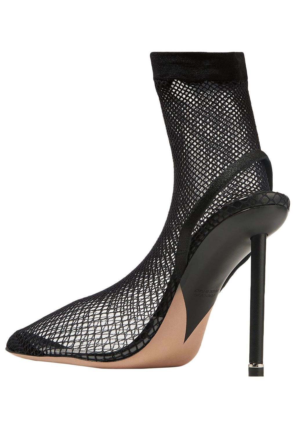 ALEXANDER WANG PVC-paneled stretch-mesh slingback pumps