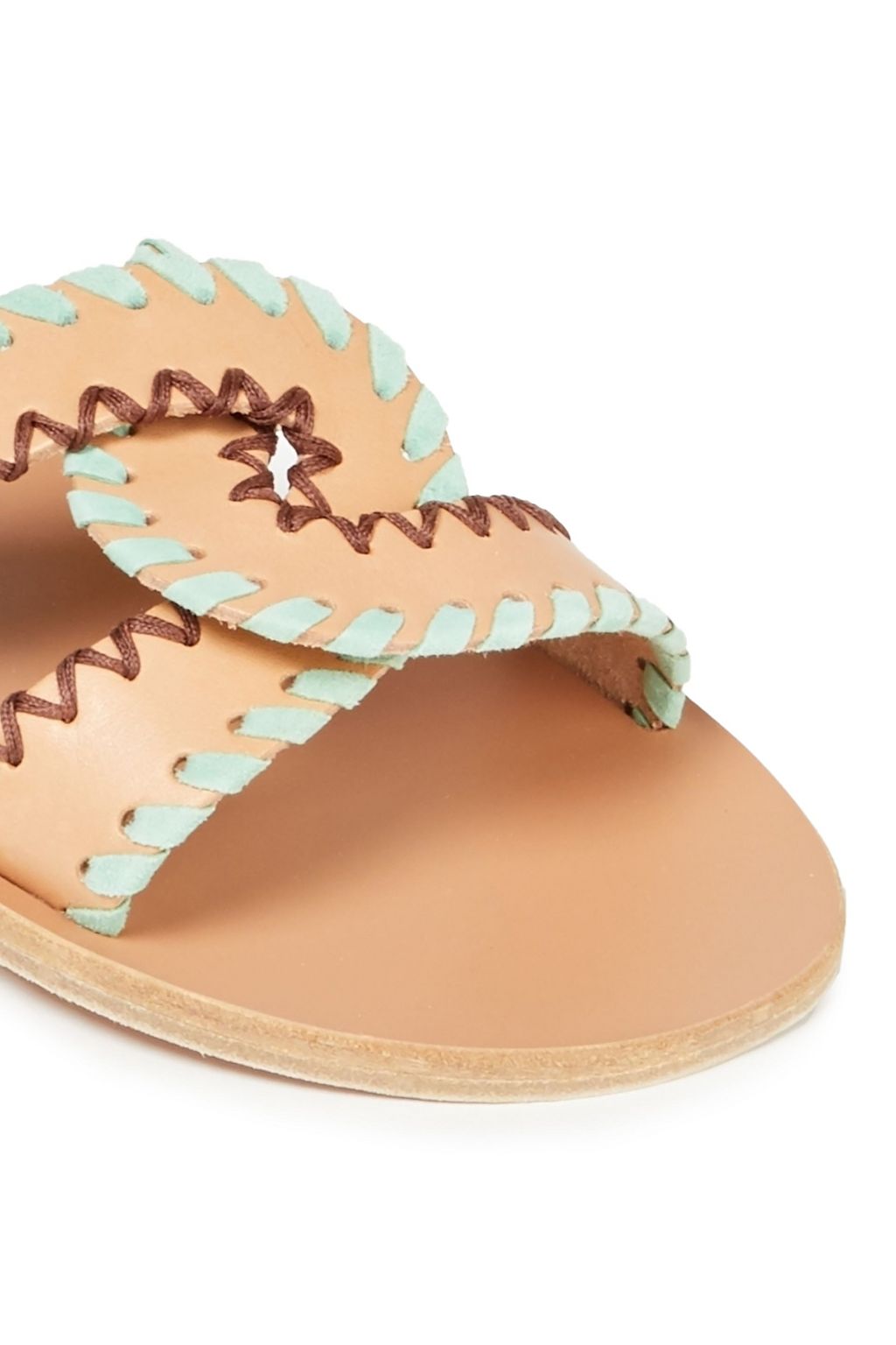ANCIENT GREEK SANDALS Desmos metallic leather slides