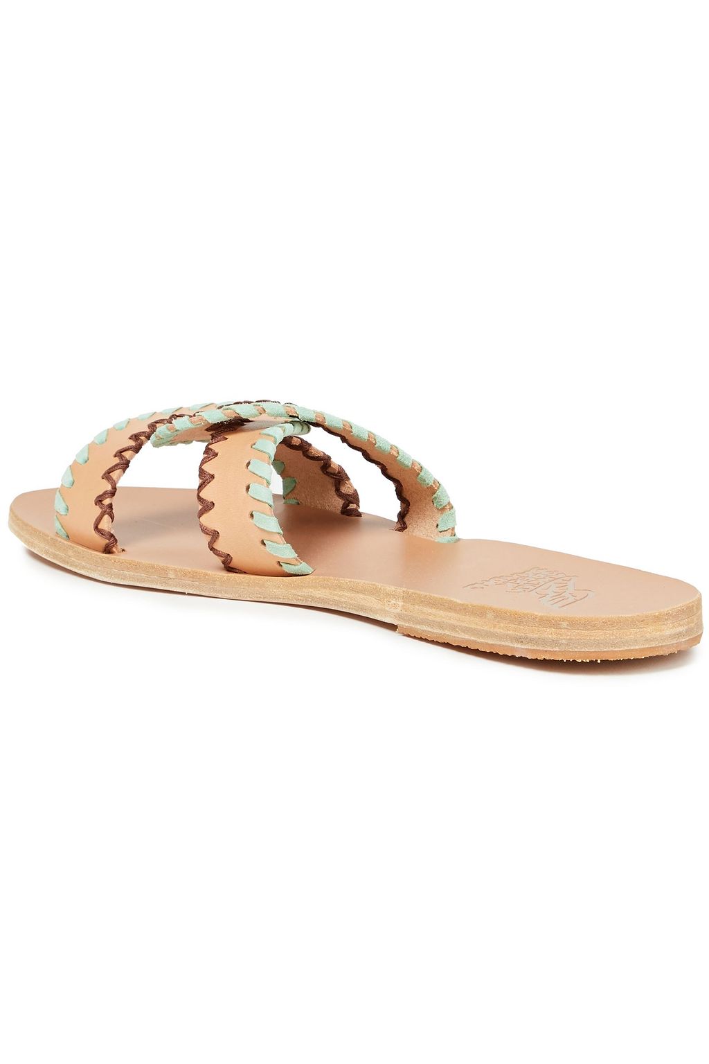 ANCIENT GREEK SANDALS Desmos metallic leather slides