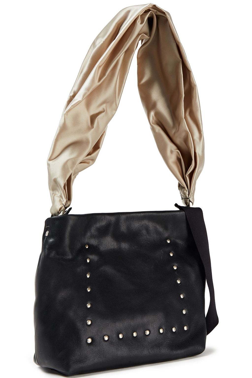 RICK OWENS Small Balloon faille-trimmed studded leather shoulder bag