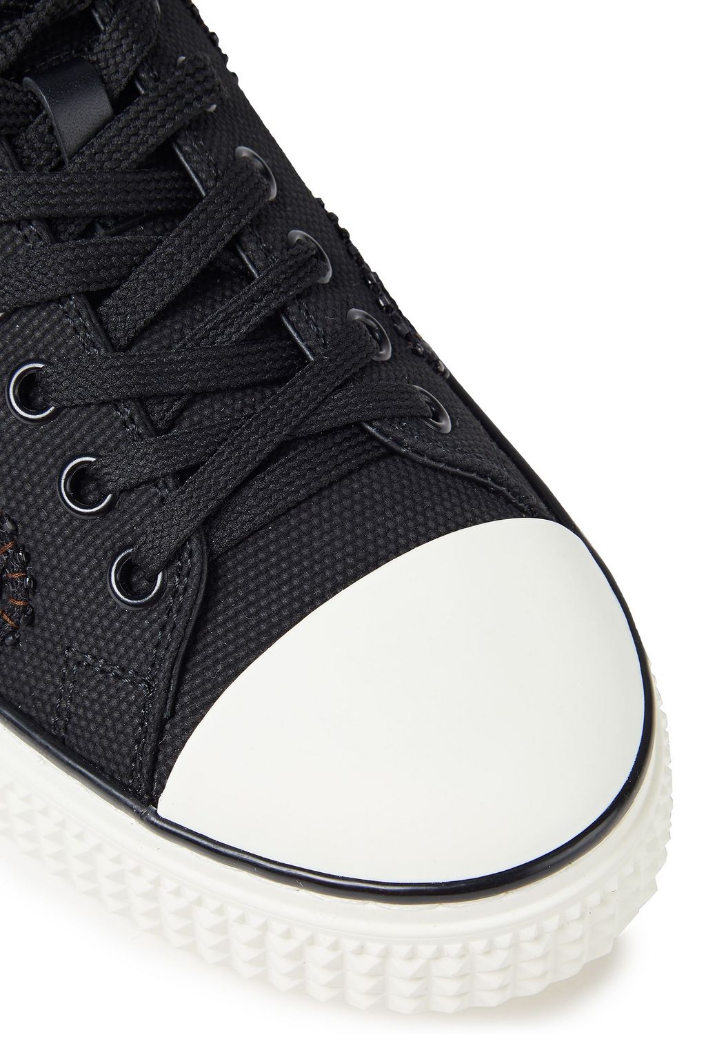 VALENTINO GARAVANI Bead-embellished cotton-canvas sneakers