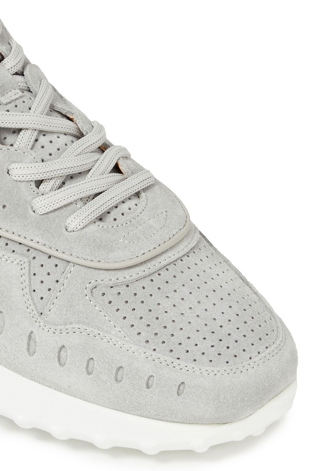 TOD'S Fondo Sportivo Sneakers aus perforiertem Veloursleder mit Metallic-Besatz