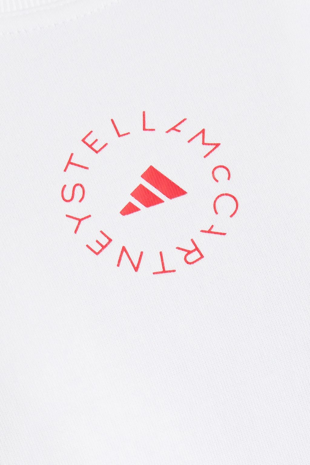 ADIDAS BY STELLA MCCARTNEY Printed mesh-paneled organic cotton-blend jersey top