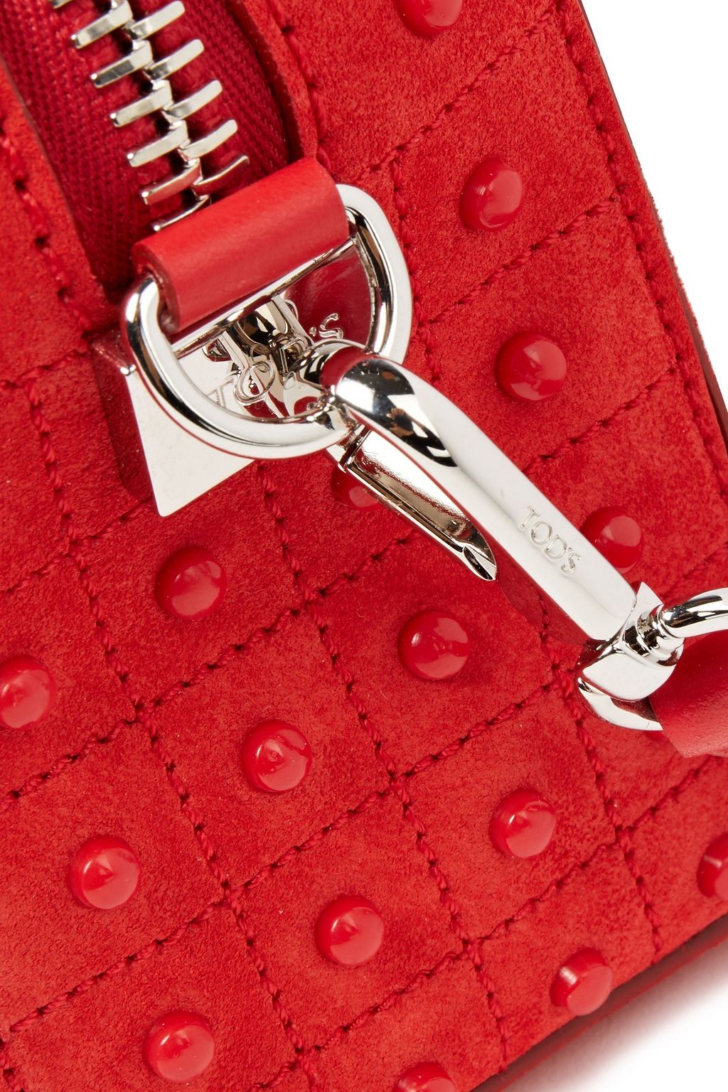 Red Studded quilted suede shoulder bag | Sale up to 70% off | THE ...