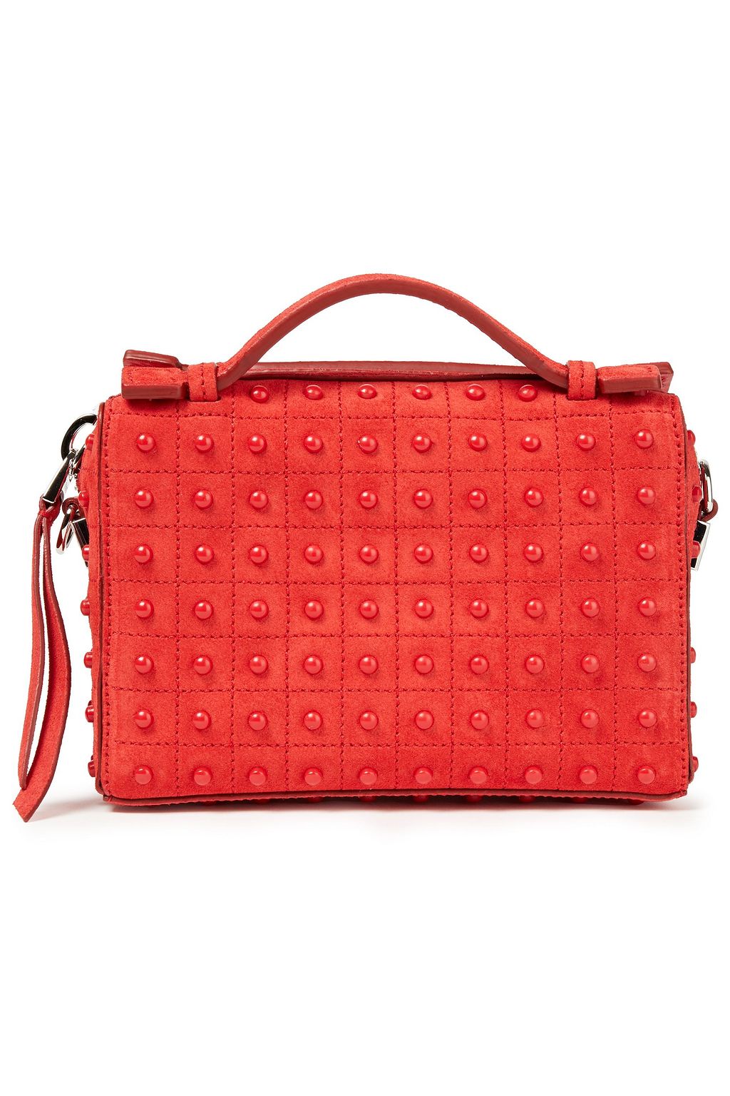 TOD'S Studded quilted suede shoulder bag