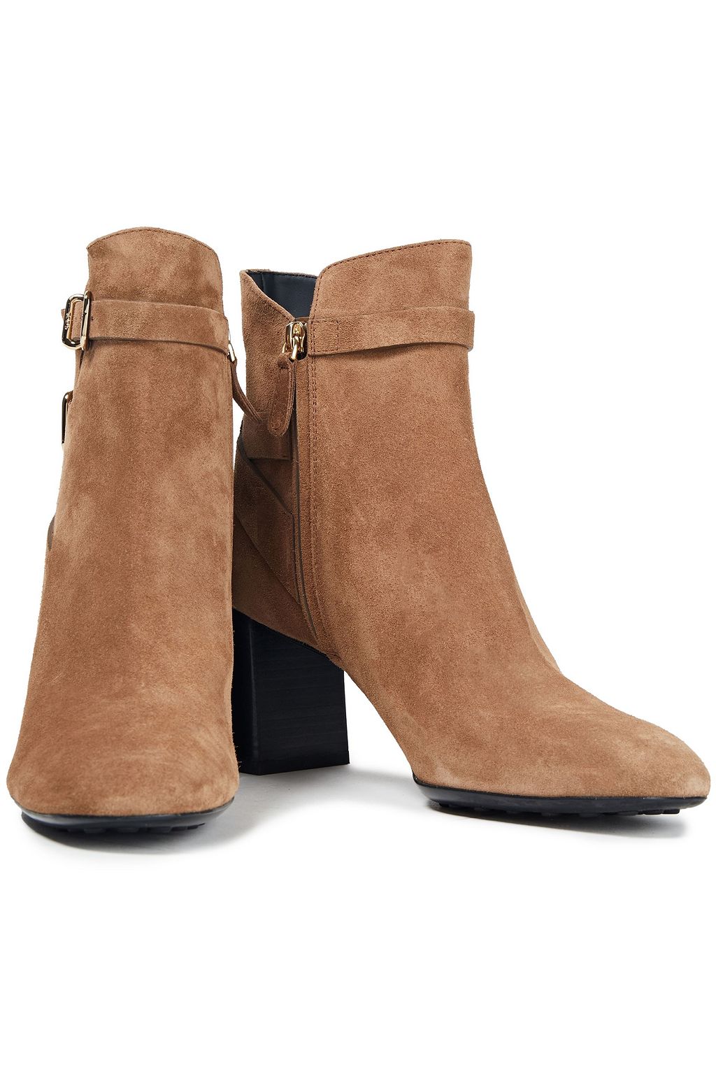 TOD'S Buckled suede ankle boots