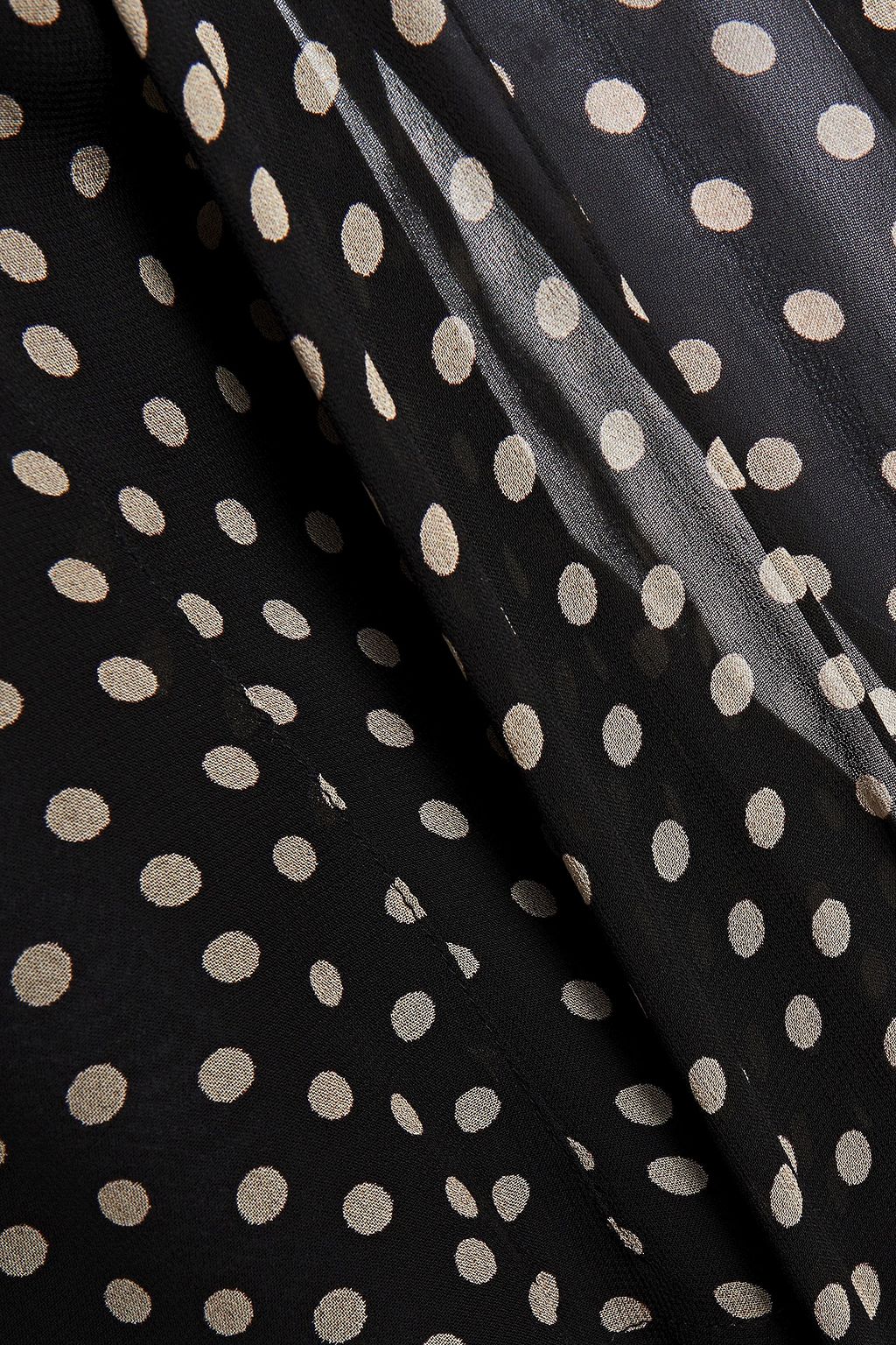 GANNI Gathered polka-dot georgette blouse