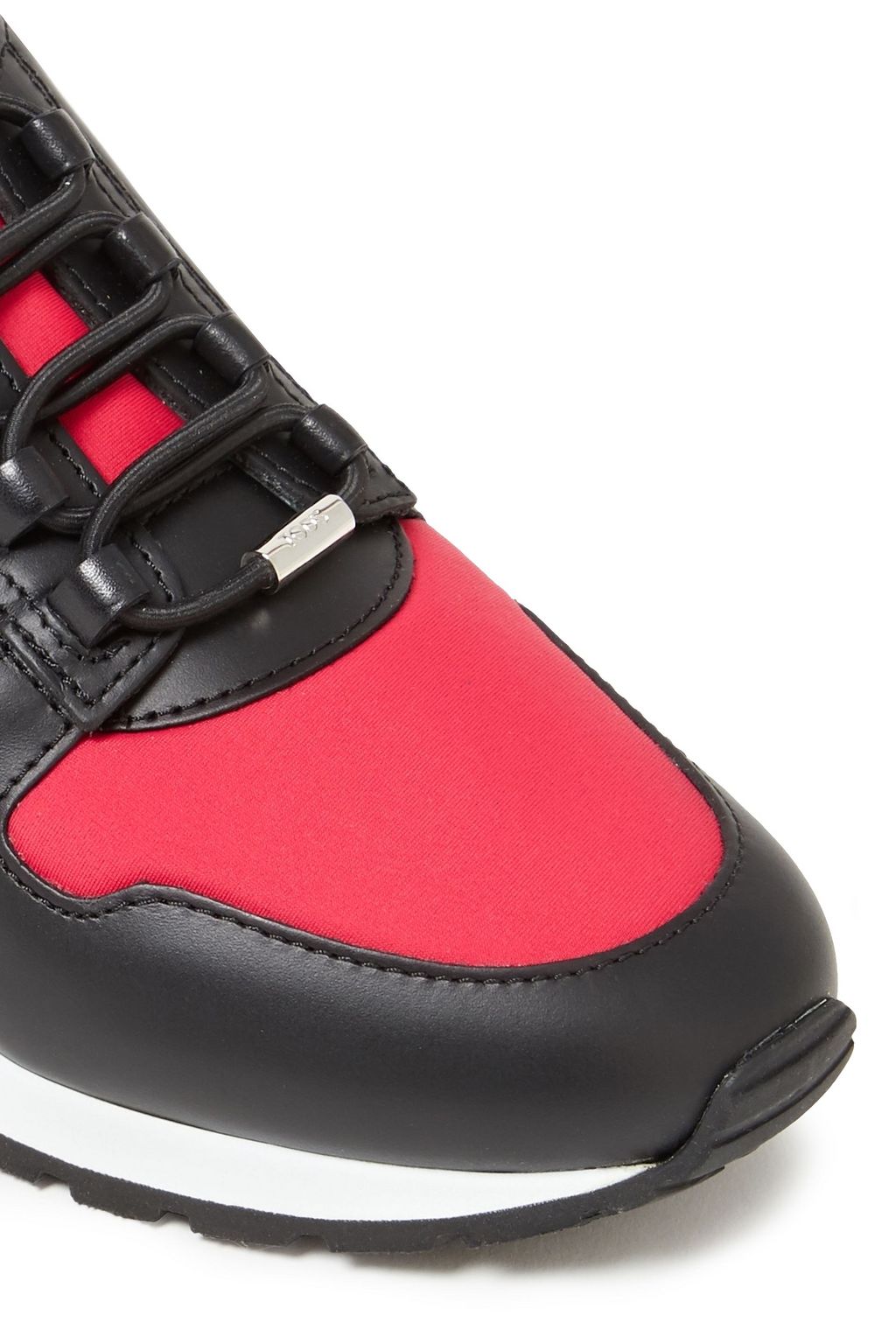 TOD'S Paneled two-tone neoprene and leather sneakers