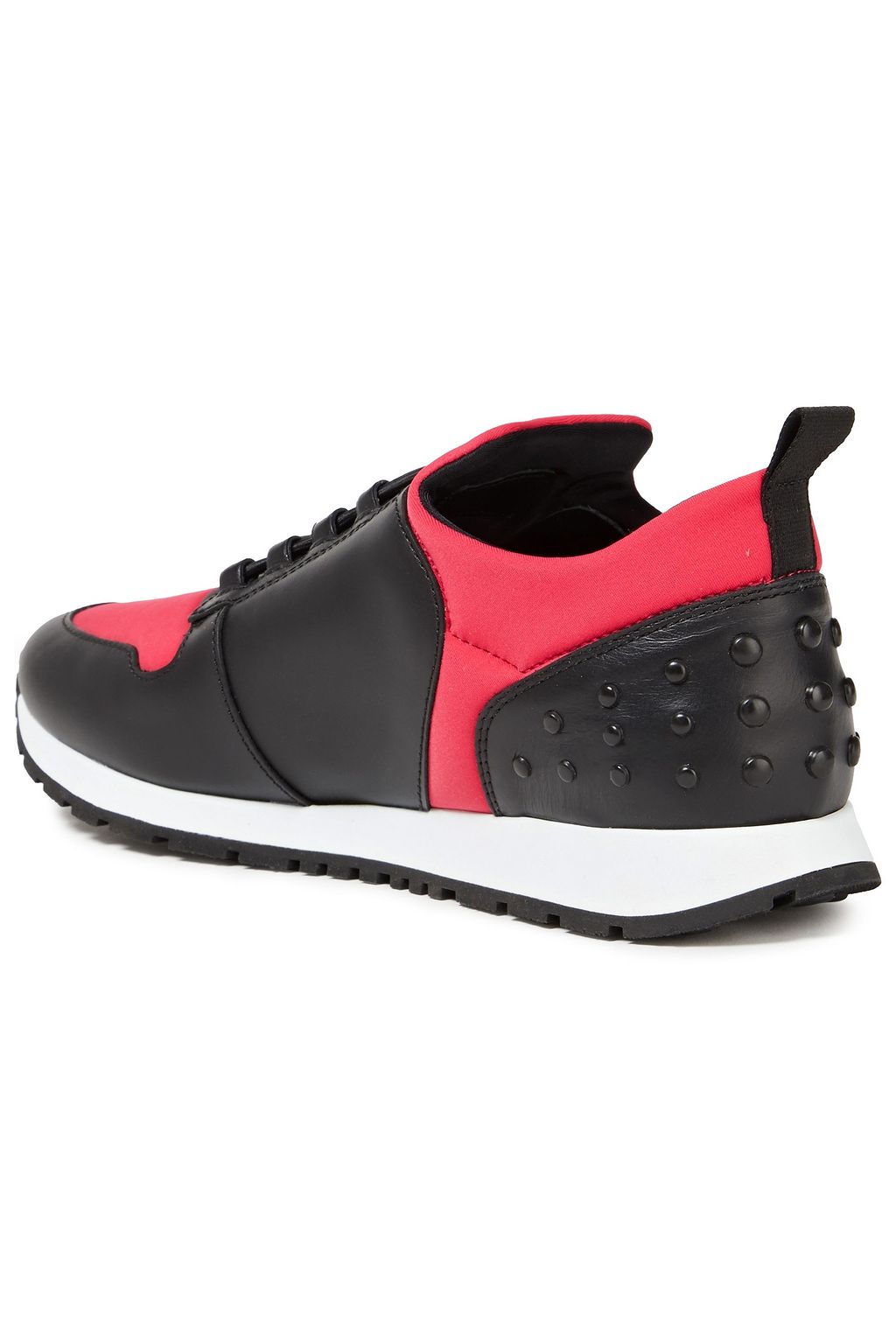 TOD'S Paneled two-tone neoprene and leather sneakers